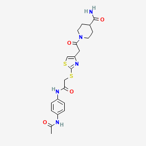 1-(2-(2-((2-((4-Acetamidophenyl)amino)-2-oxoethyl)thio)thiazol-4-yl)acetyl)piperidine-4-carboxamide