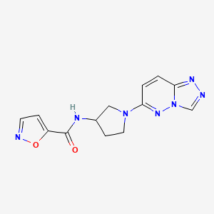 molecular formula C13H13N7O2 B2357152 N-(1-([1,2,4]triazolo[4,3-b]pyridazin-6-yl)pyrrolidin-3-yl)isoxazole-5-carboxamide CAS No. 2034424-78-5