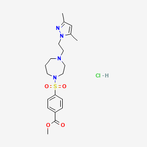 methyl 4-((4-(2-(3,5-dimethyl-1H-pyrazol-1-yl)ethyl)-1,4-diazepan-1-yl)sulfonyl)benzoate hydrochloride