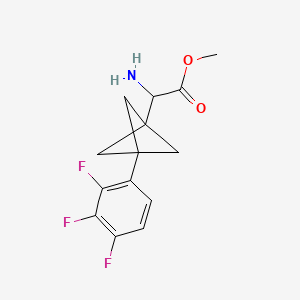 molecular formula C14H14F3NO2 B2357164 Methyl 2-amino-2-[3-(2,3,4-trifluorophenyl)-1-bicyclo[1.1.1]pentanyl]acetate CAS No. 2287266-88-8