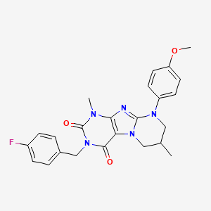 3-[(4-fluorophenyl)methyl]-9-(4-methoxyphenyl)-1,7-dimethyl-7,8-dihydro-6H-purino[7,8-a]pyrimidine-2,4-dione
