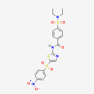 4-(N,N-diethylsulfamoyl)-N-(5-((4-nitrophenyl)sulfonyl)thiazol-2-yl)benzamide