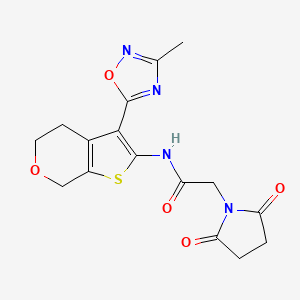 2-(2,5-dioxopyrrolidin-1-yl)-N-(3-(3-methyl-1,2,4-oxadiazol-5-yl)-5,7-dihydro-4H-thieno[2,3-c]pyran-2-yl)acetamide