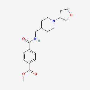 molecular formula C19H26N2O4 B2357182 Methyl 4-(((1-(tetrahydrofuran-3-yl)piperidin-4-yl)methyl)carbamoyl)benzoate CAS No. 2034606-35-2