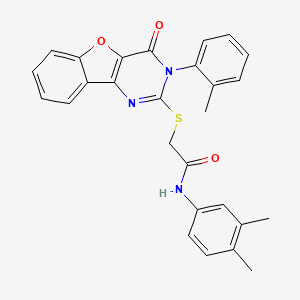 N-(3,4-dimethylphenyl)-2-((4-oxo-3-(o-tolyl)-3,4-dihydrobenzofuro[3,2-d]pyrimidin-2-yl)thio)acetamide