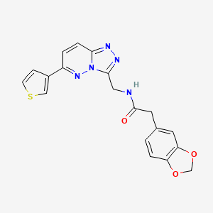 2-(benzo[d][1,3]dioxol-5-yl)-N-((6-(thiophen-3-yl)-[1,2,4]triazolo[4,3-b]pyridazin-3-yl)methyl)acetamide