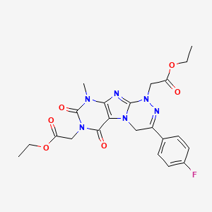ethyl 2-{7-[(ethoxycarbonyl)methyl]-3-(4-fluorophenyl)-9-methyl-6,8-dioxo-5,7, 9-trihydro-4H-1,2,4-triazino[4,3-h]purinyl}acetate