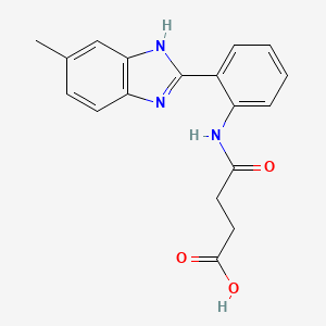 molecular formula C18H17N3O3 B2357207 4-((2-(5-methyl-1H-benzo[d]imidazol-2-yl)phenyl)amino)-4-oxobutanoic acid CAS No. 942034-17-5