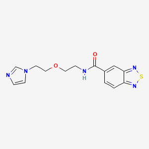 molecular formula C14H15N5O2S B2357216 N-(2-(2-(1H-imidazol-1-yl)ethoxy)ethyl)benzo[c][1,2,5]thiadiazole-5-carboxamide CAS No. 2034232-35-2