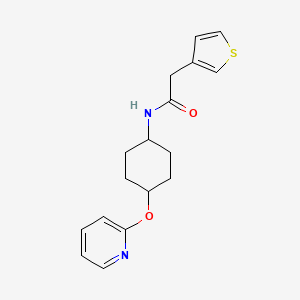 molecular formula C17H20N2O2S B2357220 N-((1r,4r)-4-(pyridin-2-yloxy)cyclohexyl)-2-(thiophen-3-yl)acetamide CAS No. 2034316-00-0