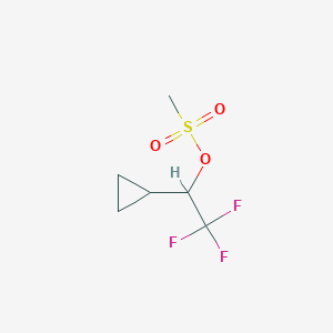 molecular formula C6H9F3O3S B2357222 1-Cyclopropyl-2,2,2-trifluoroethyl methanesulfonate CAS No. 2126163-06-0