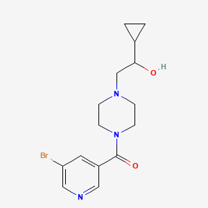 molecular formula C15H20BrN3O2 B2357237 (5-Bromopyridin-3-yl)(4-(2-cyclopropyl-2-hydroxyethyl)piperazin-1-yl)methanone CAS No. 1396781-56-8