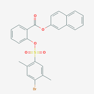 molecular formula C25H19BrO5S B2357243 萘-2-基 2-(4-溴-2,5-二甲苯基)磺酰氧基苯甲酸酯 CAS No. 2380193-54-2