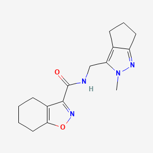 molecular formula C16H20N4O2 B2357244 N-((2-methyl-2,4,5,6-tetrahydrocyclopenta[c]pyrazol-3-yl)methyl)-4,5,6,7-tetrahydrobenzo[d]isoxazole-3-carboxamide CAS No. 2034454-13-0