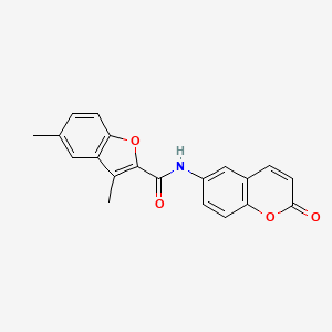 molecular formula C20H15NO4 B2357247 3,5-dimethyl-N-(2-oxo-2H-chromen-6-yl)benzofuran-2-carboxamide CAS No. 923178-23-8