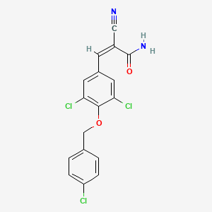 (Z)-2-cyano-3-[3,5-dichloro-4-[(4-chlorophenyl)methoxy]phenyl]prop-2-enamide