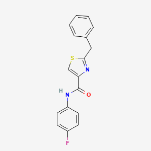 molecular formula C17H13FN2OS B2357252 2-benzyl-N-(4-fluorophenyl)-1,3-thiazole-4-carboxamide CAS No. 478042-51-2