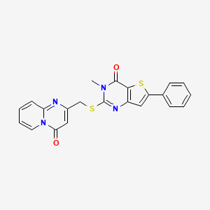 3-methyl-2-(((4-oxo-4H-pyrido[1,2-a]pyrimidin-2-yl)methyl)thio)-6-phenylthieno[3,2-d]pyrimidin-4(3H)-one