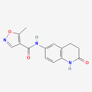 molecular formula C14H13N3O3 B2357258 5-methyl-N-(2-oxo-1,2,3,4-tetrahydroquinolin-6-yl)isoxazole-4-carboxamide CAS No. 1428348-45-1