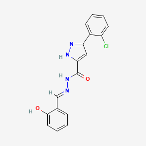 3-(2-chlorophenyl)-N'-[(E)-(2-hydroxyphenyl)methylidene]-1H-pyrazole-5-carbohydrazide