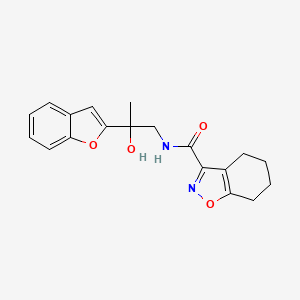 molecular formula C19H20N2O4 B2357276 N-[2-(1-benzofuran-2-yl)-2-hydroxypropyl]-4,5,6,7-tetrahydro-1,2-benzoxazole-3-carboxamide CAS No. 2034600-64-9
