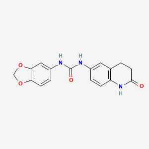 molecular formula C17H15N3O4 B2357295 1-(Benzo[d][1,3]dioxol-5-yl)-3-(2-oxo-1,2,3,4-tetrahydroquinolin-6-yl)urea CAS No. 1172393-41-7