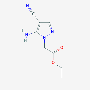 molecular formula C8H10N4O2 B2357296 ethyl 2-(4-cyano-5-imino-2,5-dihydro-1H-pyrazol-1-yl)acetate CAS No. 1356641-11-6