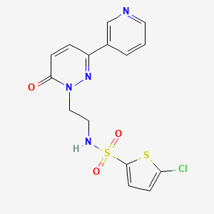 molecular formula C15H13ClN4O3S2 B2357312 5-chloro-N-(2-(6-oxo-3-(pyridin-3-yl)pyridazin-1(6H)-yl)ethyl)thiophene-2-sulfonamide CAS No. 1021062-68-9