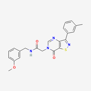 molecular formula C22H20N4O3S B2357314 N-(3-methoxybenzyl)-2-(7-oxo-3-(m-tolyl)isothiazolo[4,5-d]pyrimidin-6(7H)-yl)acetamide CAS No. 1112432-62-8