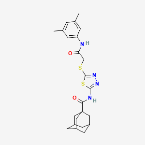 molecular formula C23H28N4O2S2 B2357315 N-[5-({[(3,5-dimethylphenyl)carbamoyl]methyl}sulfanyl)-1,3,4-thiadiazol-2-yl]adamantane-1-carboxamide CAS No. 392296-20-7