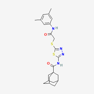 molecular formula C23H28N4O2S2 B2357315 N-[5-[2-(3,5-二甲基苯胺基)-2-氧代乙基]硫代-1,3,4-噻二唑-2-基]金刚烷-1-甲酰胺 CAS No. 392296-20-7