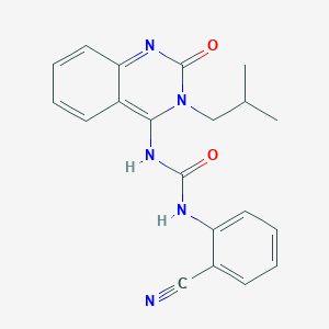 molecular formula C20H19N5O2 B2357319 (E)-1-(2-cyanophenyl)-3-(3-isobutyl-2-oxo-2,3-dihydroquinazolin-4(1H)-ylidene)urea CAS No. 899972-90-8
