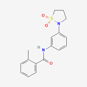 molecular formula C17H18N2O3S B2357320 N-(3-(1,1-dioxidoisothiazolidin-2-yl)phenyl)-2-methylbenzamide CAS No. 941974-87-4