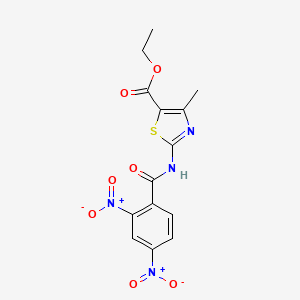 molecular formula C14H12N4O7S B2357332 Ethyl 2-(2,4-dinitrobenzamido)-4-methylthiazole-5-carboxylate CAS No. 333779-29-6