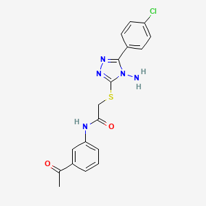 molecular formula C18H16ClN5O2S B2357340 N-(3-acetylphenyl)-2-{[4-amino-5-(4-chlorophenyl)-4H-1,2,4-triazol-3-yl]sulfanyl}acetamide CAS No. 721902-10-9