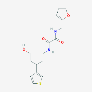 molecular formula C16H20N2O4S B2357351 N1-(furan-2-ylmethyl)-N2-(5-hydroxy-3-(thiophen-3-yl)pentyl)oxalamide CAS No. 2034536-51-9
