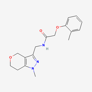 molecular formula C17H21N3O3 B2357356 N-({1-methyl-1H,4H,6H,7H-pyrano[4,3-c]pyrazol-3-yl}methyl)-2-(2-methylphenoxy)acetamide CAS No. 1797681-39-0
