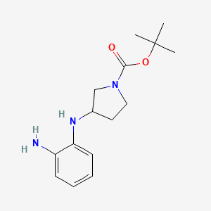 molecular formula C15H23N3O2 B2357366 Tert-butyl 3-[(2-aminophenyl)amino]pyrrolidine-1-carboxylate CAS No. 1211596-61-0