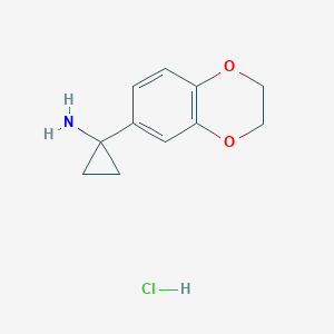 molecular formula C11H14ClNO2 B2357371 1-(2,3-Dihydro-1,4-benzodioxin-6-yl)cyclopropan-1-amine hydrochloride CAS No. 2126176-99-4