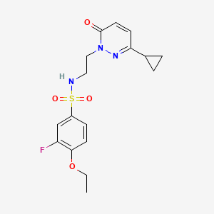 molecular formula C17H20FN3O4S B2357374 N-(2-(3-cyclopropyl-6-oxopyridazin-1(6H)-yl)ethyl)-4-ethoxy-3-fluorobenzenesulfonamide CAS No. 2034535-14-1