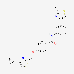 molecular formula C24H21N3O2S2 B2357375 4-((4-环丙基噻唑-2-基)甲氧基)-N-(3-(2-甲基噻唑-4-基)苯基)苯甲酰胺 CAS No. 1251697-23-0