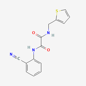 molecular formula C14H11N3O2S B2357376 N1-(2-cyanophenyl)-N2-(thiophen-2-ylmethyl)oxalamide CAS No. 898350-04-4