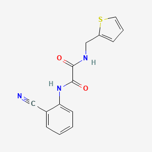 molecular formula C14H11N3O2S B2357376 N'-(2-cyanophenyl)-N-(thiophen-2-ylmethyl)oxamide CAS No. 898350-04-4