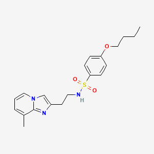 molecular formula C20H25N3O3S B2357386 4-butoxy-N-(2-(8-methylimidazo[1,2-a]pyridin-2-yl)ethyl)benzenesulfonamide CAS No. 868979-17-3