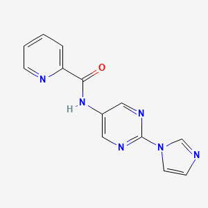 molecular formula C13H10N6O B2357400 N-(2-(1H-imidazol-1-yl)pyrimidin-5-yl)picolinamide CAS No. 1396889-25-0