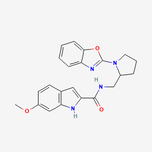 molecular formula C22H22N4O3 B2357452 N-((1-(benzo[d]oxazol-2-yl)pyrrolidin-2-yl)methyl)-6-methoxy-1H-indole-2-carboxamide CAS No. 1798484-74-8
