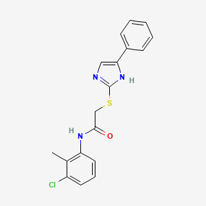 molecular formula C18H16ClN3OS B2357458 N-(3-chloro-2-methylphenyl)-2-[(5-phenyl-1H-imidazol-2-yl)sulfanyl]acetamide CAS No. 941956-60-1