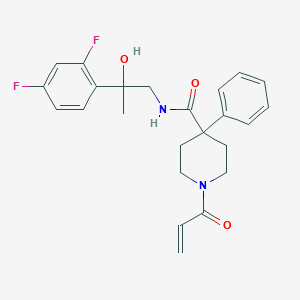 molecular formula C24H26F2N2O3 B2357475 N-[2-(2,4-Difluorophenyl)-2-hydroxypropyl]-4-phenyl-1-prop-2-enoylpiperidine-4-carboxamide CAS No. 2361822-43-5