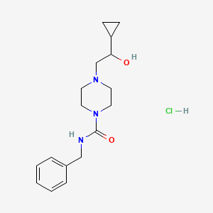 molecular formula C17H26ClN3O2 B2357499 N-benzyl-4-(2-cyclopropyl-2-hydroxyethyl)piperazine-1-carboxamide hydrochloride CAS No. 1396800-90-0