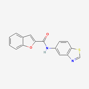 molecular formula C16H10N2O2S B2357524 N-(1,3-benzothiazol-5-yl)-1-benzofuran-2-carboxamide CAS No. 952877-64-4